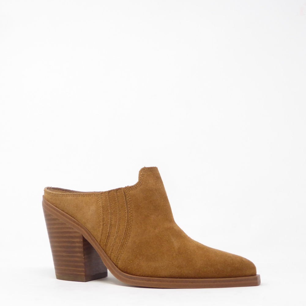 Marc Fisher Gabbi Western Womens Mules Brown Suede Pointed Toe Block Heel 6.5